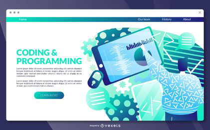 Modelo de página de destino de programação
