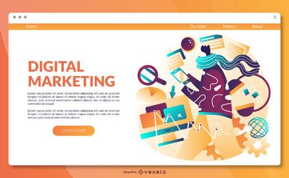 Plantilla de página de destino de marketing digital Plantilla de página de destino de marketing digital