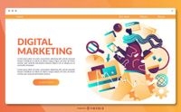 Digital Marketing Landing Page Template Vector Download