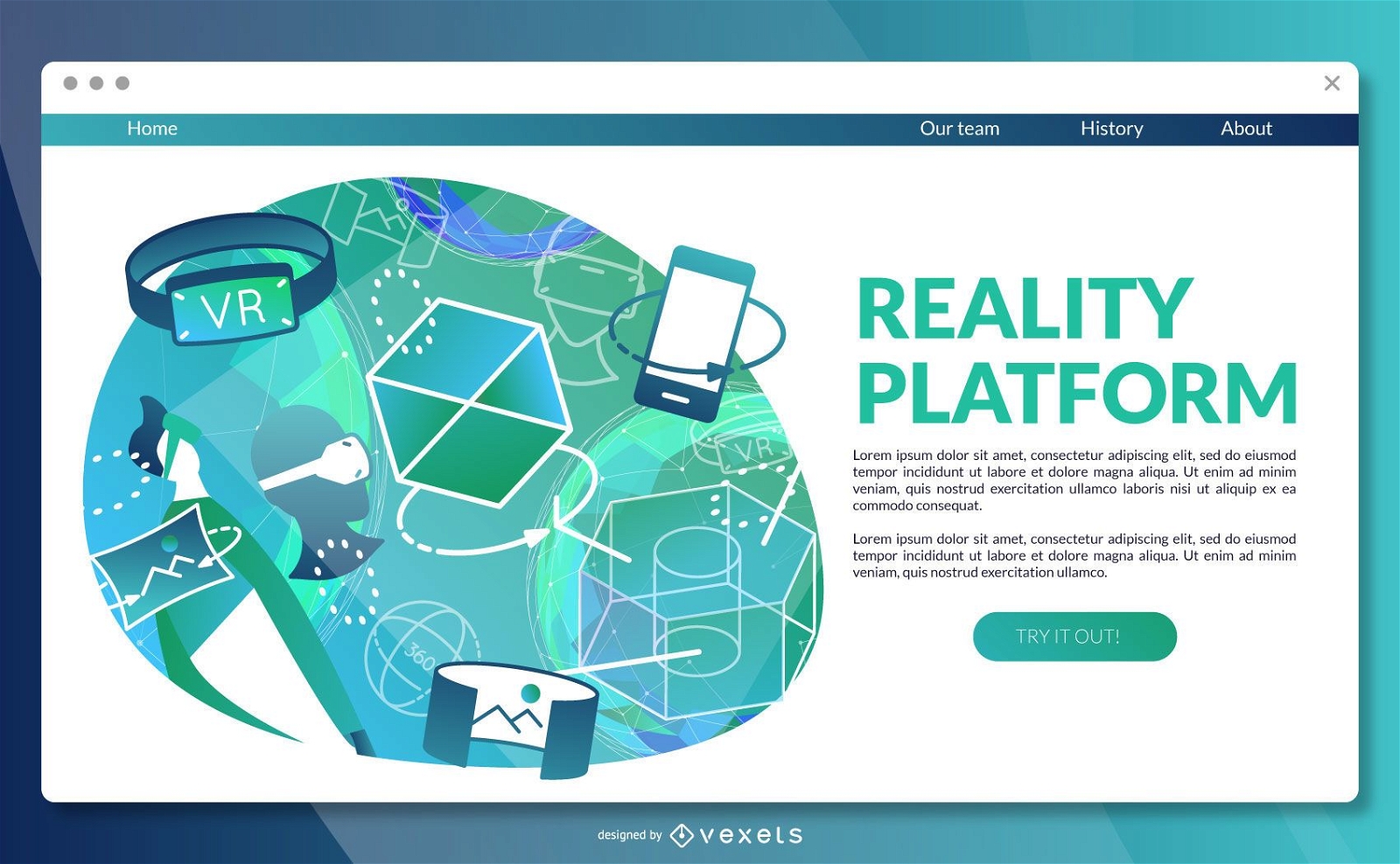 Reality Plattform Landing Page Vorlage