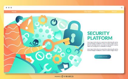 Plantilla de página de aterrizaje de plataforma de seguridad Plantilla de página de aterrizaje de plataforma de seguridad