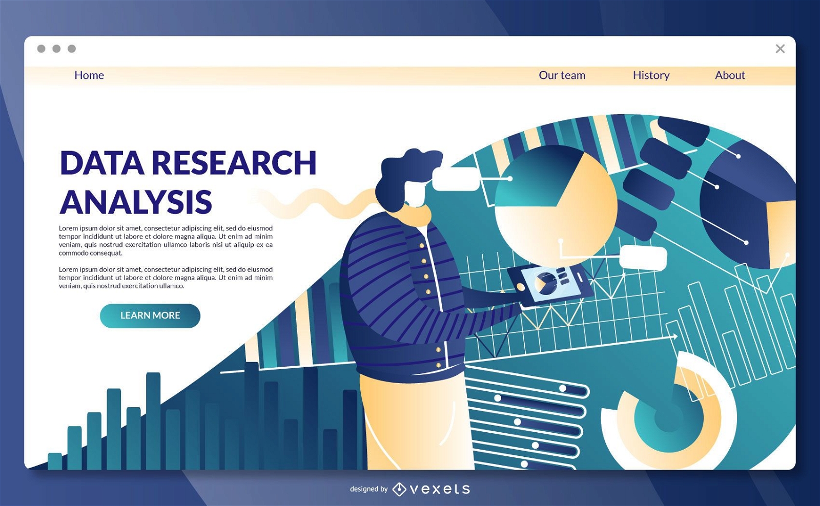 Data research landing page template