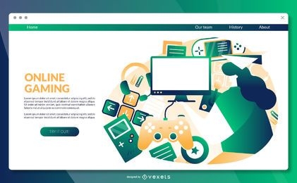 Online gaming landing page template