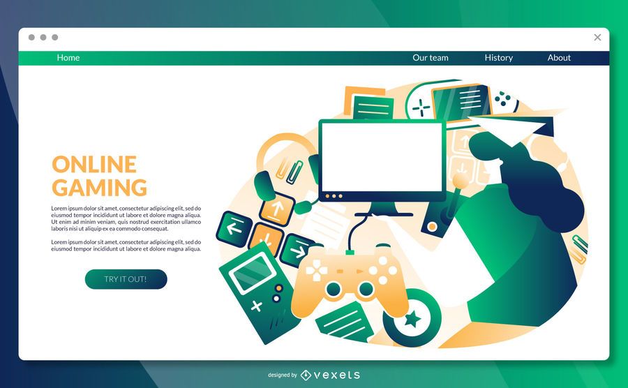 Online gaming landing page template Online gaming landing page template