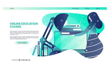 Online education landing page template Online education landing page template