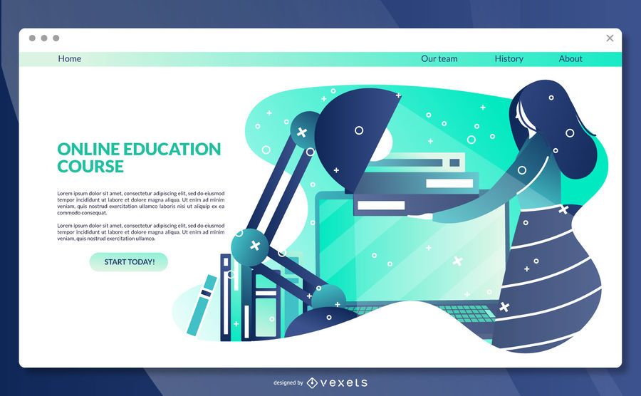 Online education landing page template Online education landing page template