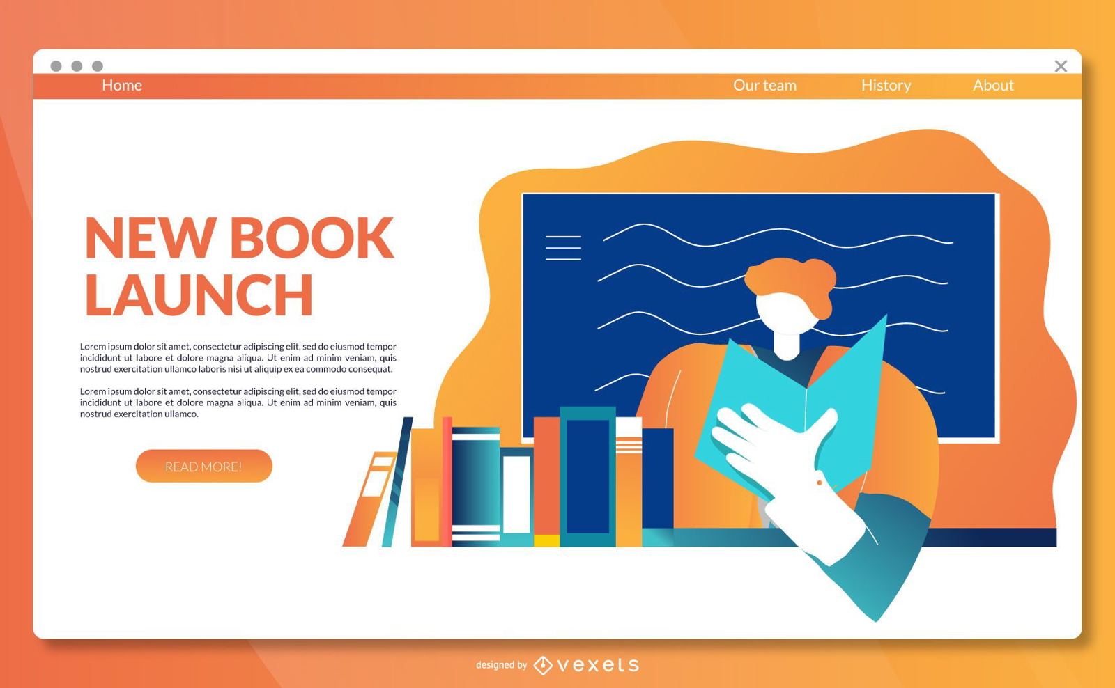 Book launch landing page template