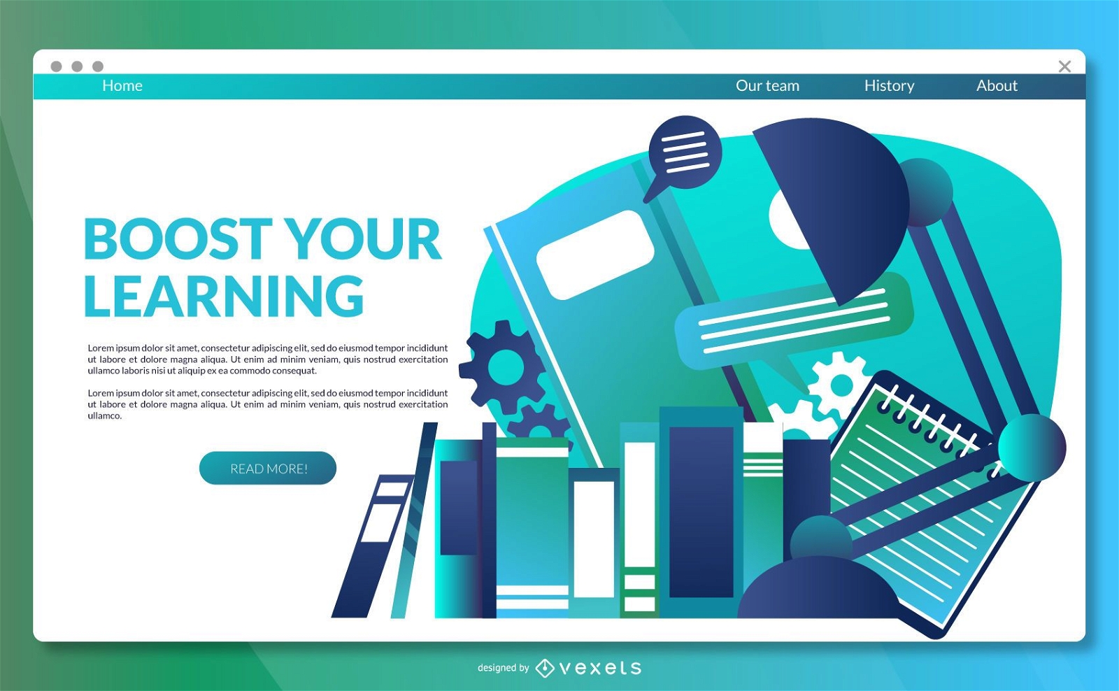 Learning landing page template