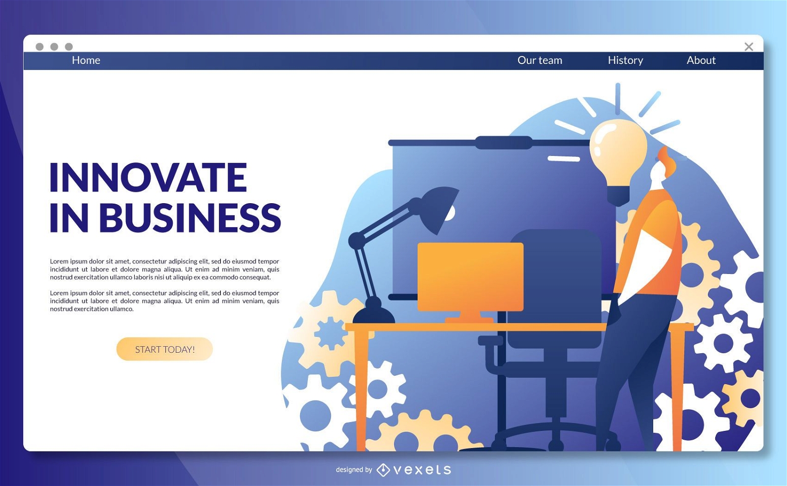 Innovate business landing page template