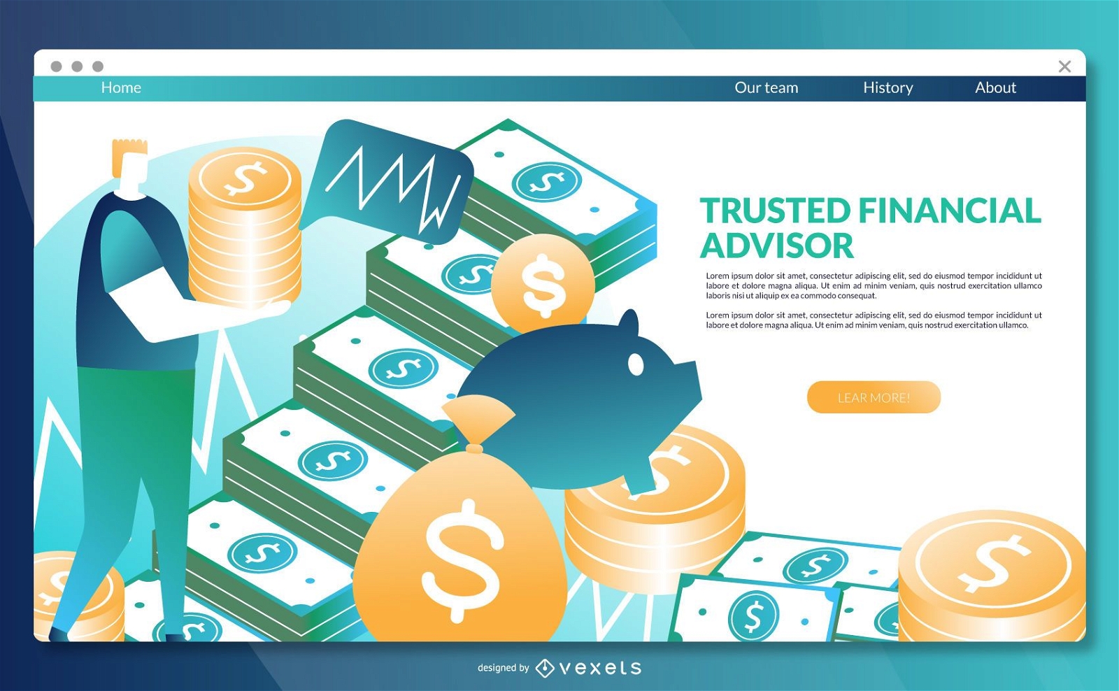 Financial advisor landing page template 