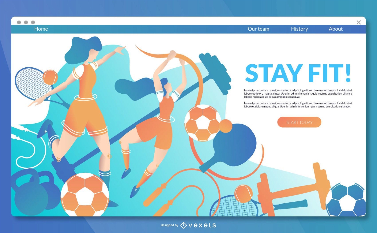 Sports landing page template 