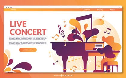 Plantilla de página de aterrizaje de concierto en vivo Plantilla de página de aterrizaje de concierto en vivo