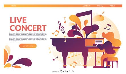 Live concert landing page template Live concert landing page template