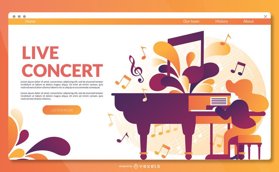Modelo de página de aterrissagem de concertos ao vivo Modelo de página de aterrissagem de concertos ao vivo