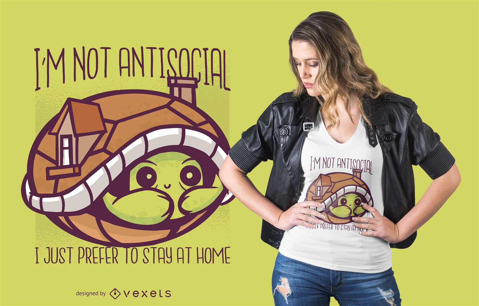 Design de t-shirt com citação de tartaruga