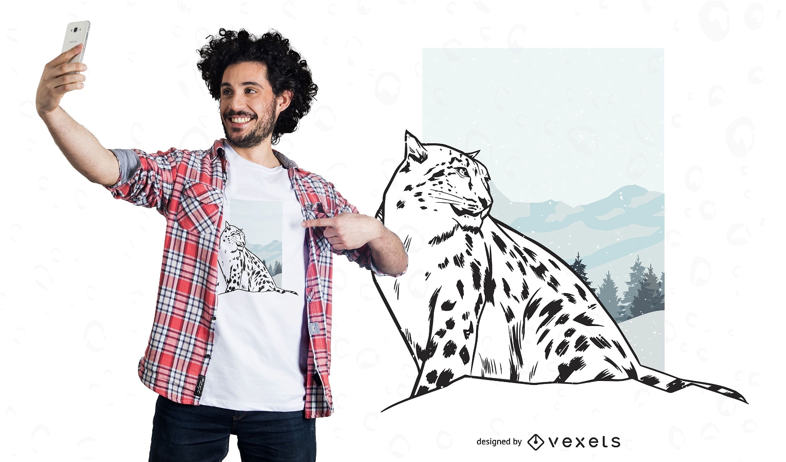 Snow leopard t-shirt design