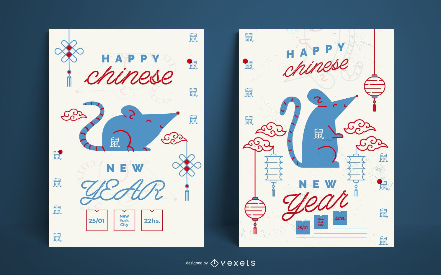 Cartel de feliz año nuevo chino