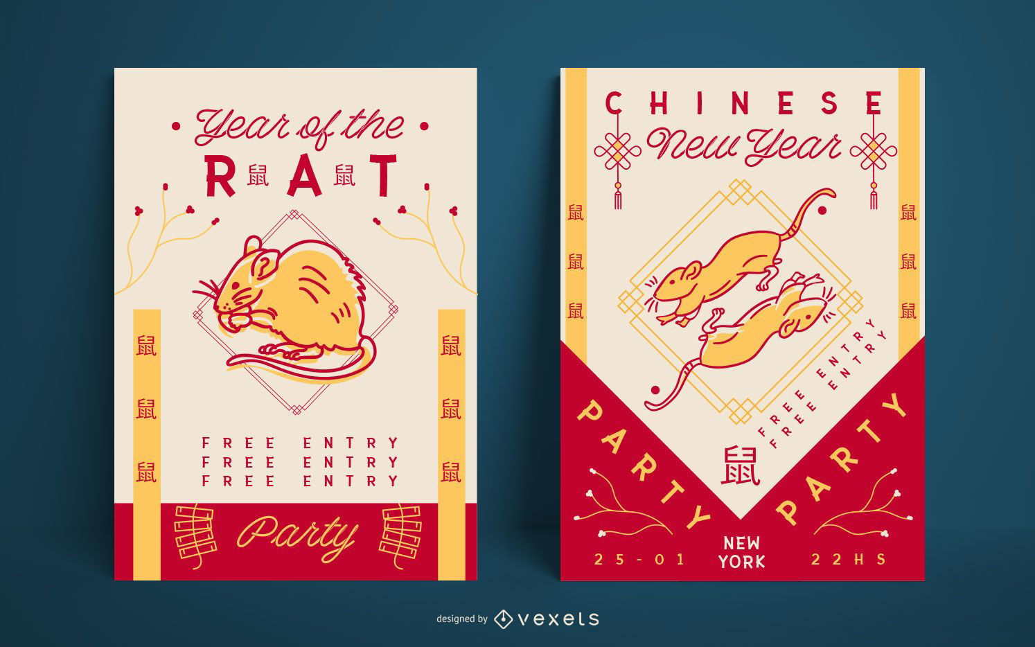 Cartel de fiesta de año nuevo chino
