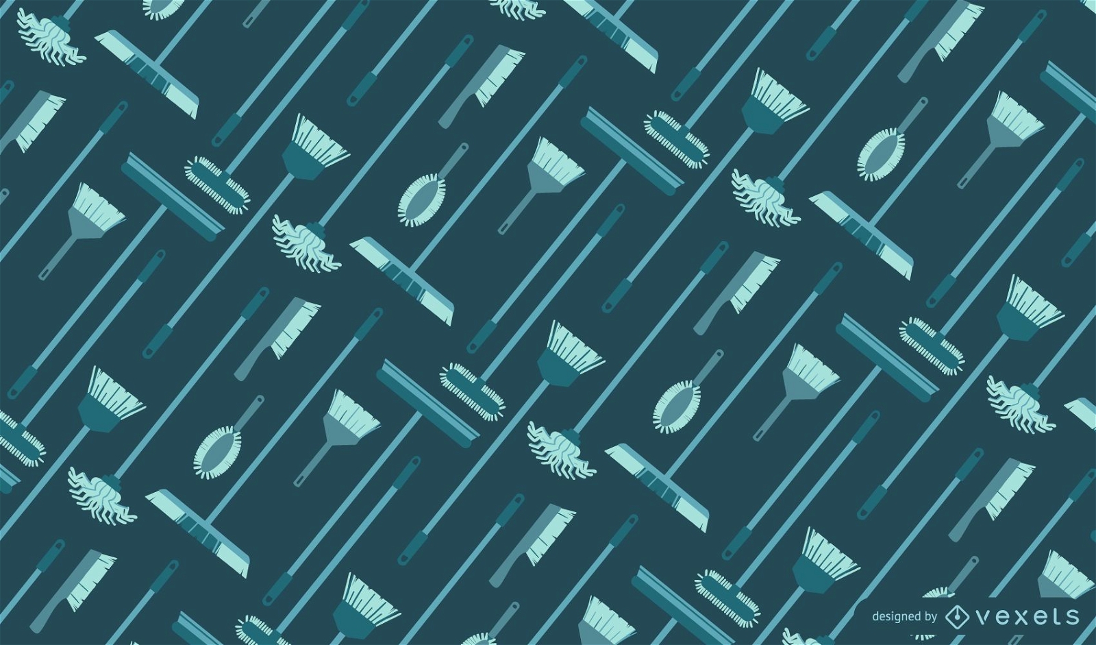 Cleaning brooms pattern design