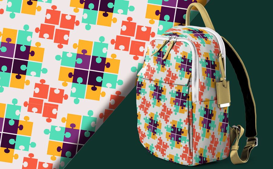 Colorful puzzle pattern design Colorful puzzle pattern design