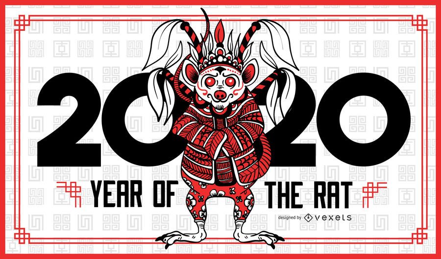 Year of the rat 2020 banner template Year of the rat 2020 banner template