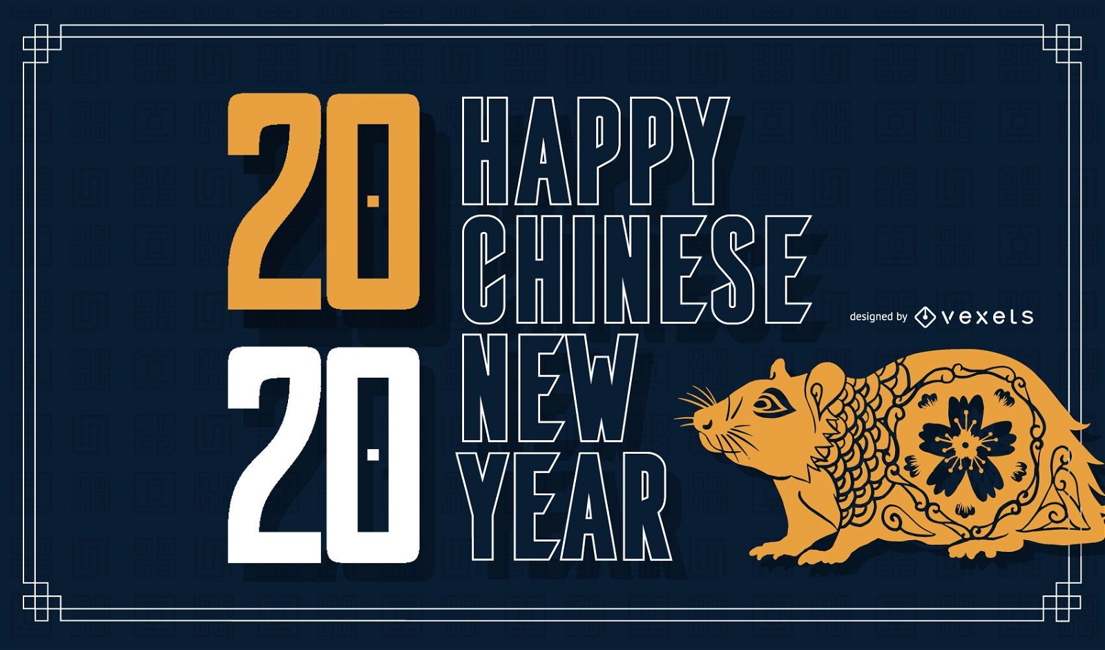 Banner de feliz ano novo chinês de 2020