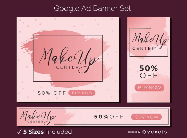 Makeup ad banner set Makeup ad banner set