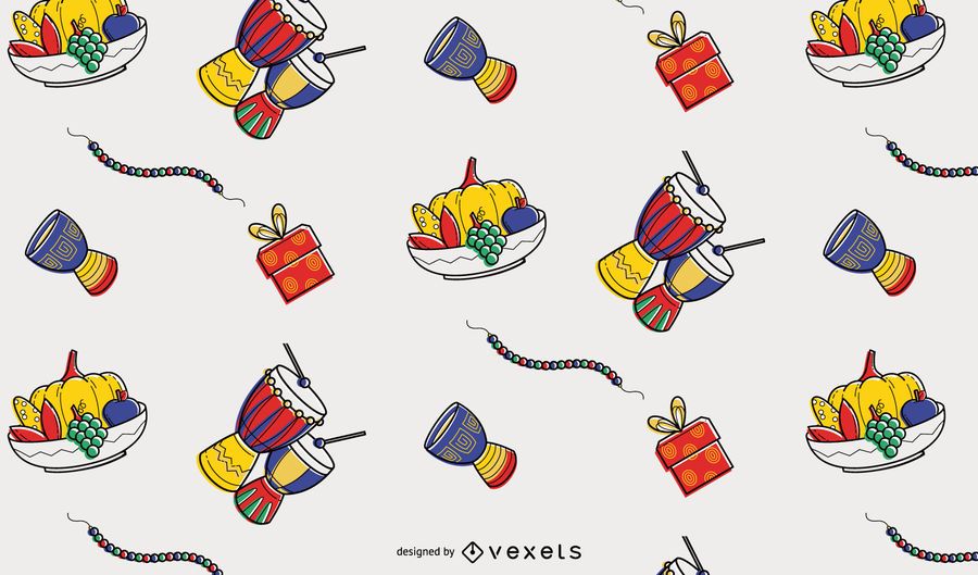 Kwanzaa colorful elements pattern design Kwanzaa colorful elements pattern design