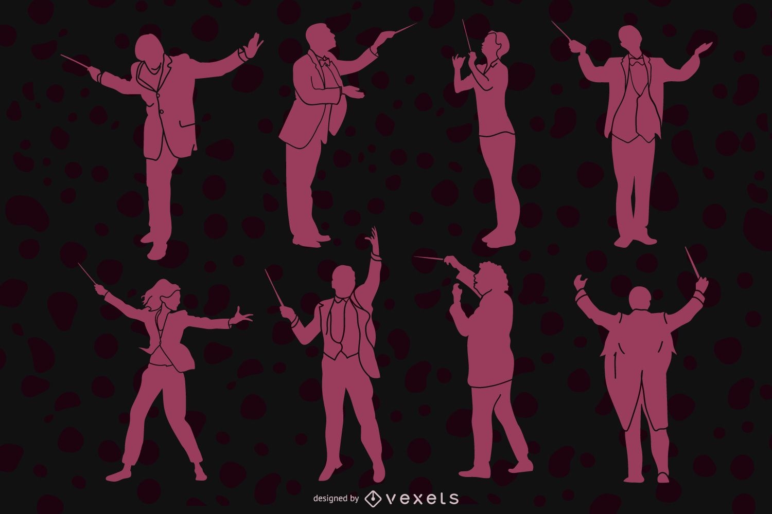 Orchestra conductor silhouette pack