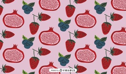 Desenho de padrão de frutas vermelhas