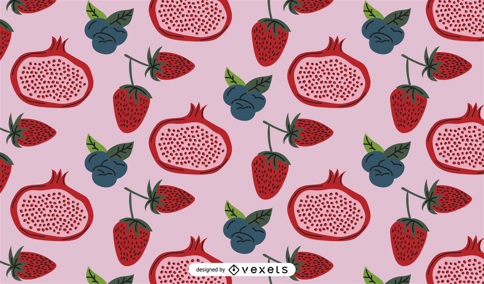 Red fruits pattern design