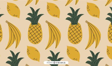 Yellow fruits pattern design