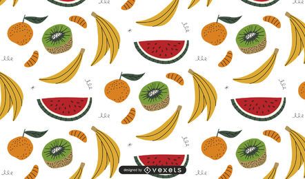 Diseño de patrón de frutas de colores