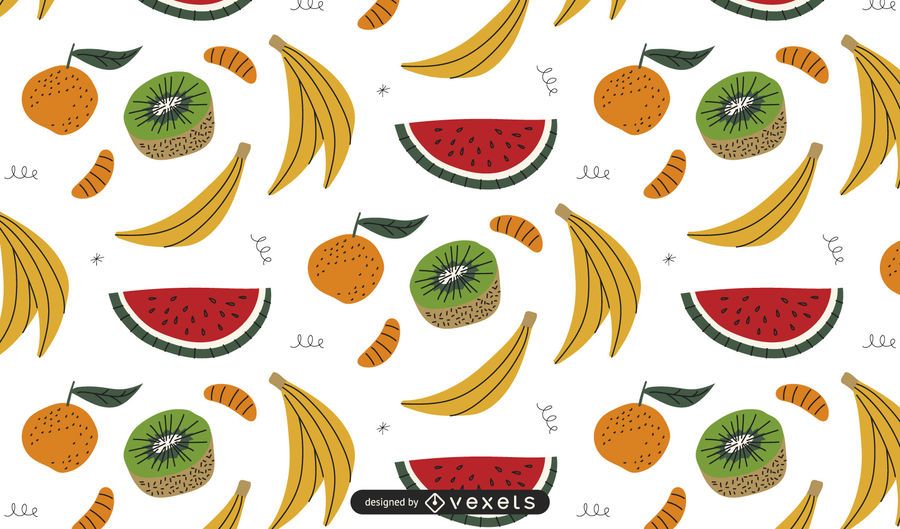 Diseño de patrón de frutas coloreadas Diseño de patrón de frutas coloreadas