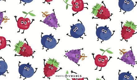 Cartoon fruits pattern design Cartoon fruits pattern design