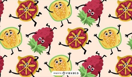 Fruits characters pattern design