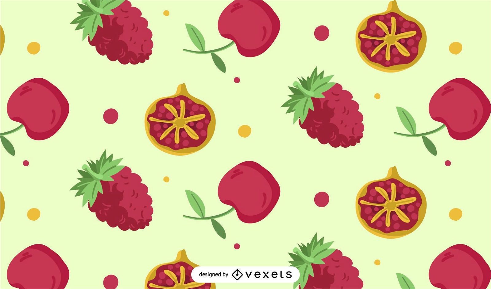 Red fruit pattern design