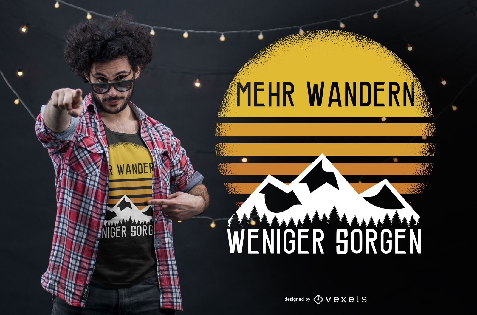 Wandern Deutsch Zitat T-Shirt Design