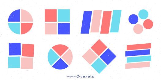 Colorful geometric shapes badge set Colorful geometric shapes badge set
