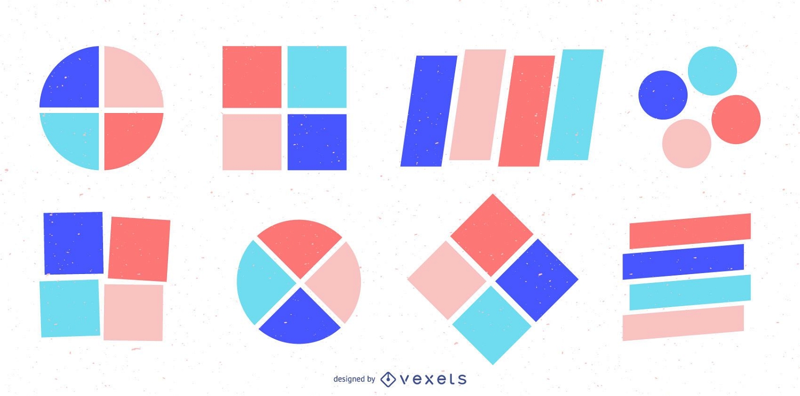 Conjunto de emblemas de formas geométricas coloridas