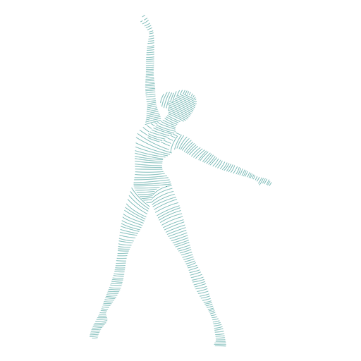 Ballerina Ballettt?nzer Haltung Trikot gestreiften Silhouette Ballett PNG-Design