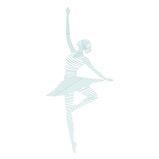 Ballerina Balletttänzer Rock Haltung gestreifte Silhouette Ballett PNG-Design