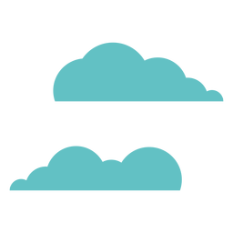 Wolkenpaar zwei flachen Himmel PNG-Design