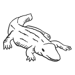 Cola de cocodrilo cocodrilo doodle animal Diseño PNG