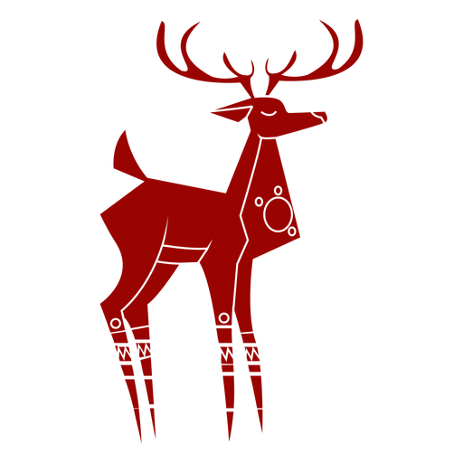 Asta de ciervo pezuña cola patrón detallado silueta animal Diseño PNG