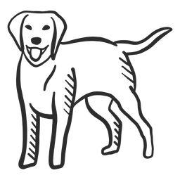 Hund Welpenschwanz Zunge Ohr Gekritzel Tier PNG-Design