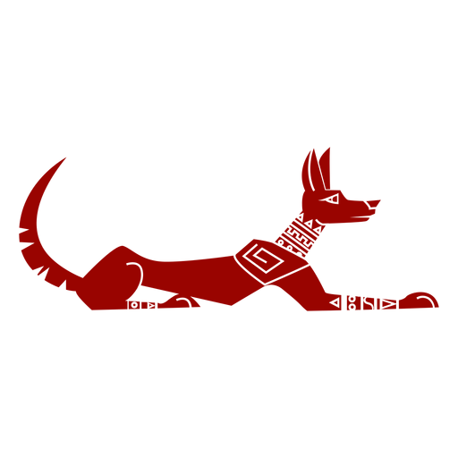 Animal de silhueta detalhada com padrão de orelha de cauda de cachorro Desenho PNG
