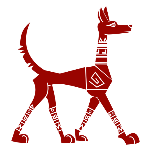 Animal de silhueta detalhada de orelha com padrão de cauda de cachorro Desenho PNG