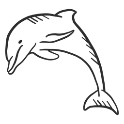 Schwimmendes Gekritzel-Tier der Delphinschwanzflosse PNG-Design