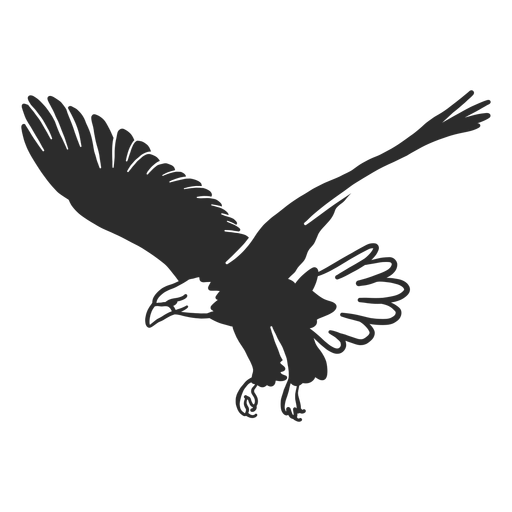 Eagle flying wing beak talon doodle bird PNG Design